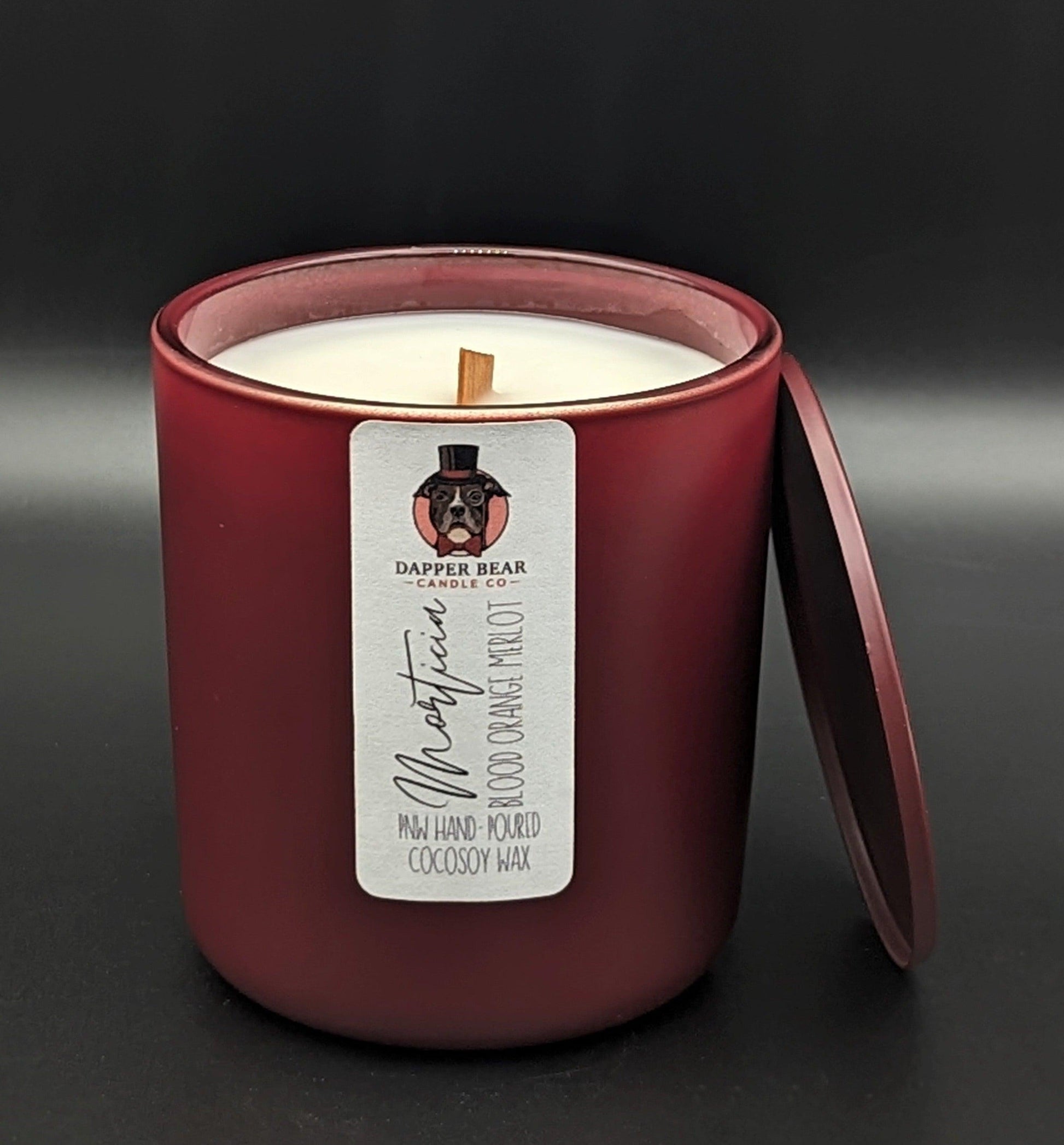 "Morticia" Blood Orange Merlot - Dapper Bear Candle Co.